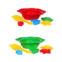 гр Песочный набор 1431 (24) "Technok Toys" 3 цвета, сито, лопатка, 4 формочки, в сетке