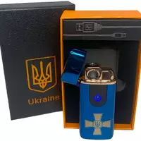 Електрична та газова запальничка Україна (з USB-зарядкою⚡️) HL-433 Blue-ice