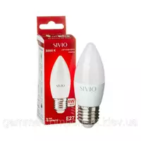 Світлодіодна лампа SIVIO C37 6W, E27, 3000K, теплий білий