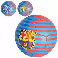 М'яч футбольний 2500-147 розмір 5, ПУ1,4мм., ручна робота, 32панелі, 410-430г., 3види(клуби), кул.