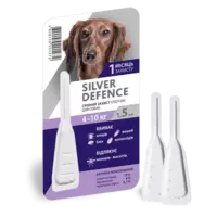 Капли на холку Silver Defence от паразитов для собак весом 4-10 кг