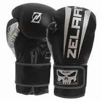 Перчатки боксерские BO-1323 Zelart  12oz Черно-серебряный (37363051)