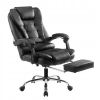 Кресло офисное с подставкой для ног эко кожа Malatec черный 16224