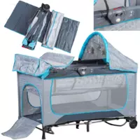 Ліжко-гойдалка з люлькою - Ecotoys Premium 625A Складаний манеж пеленальний столик для дітей з москітною сіткою 625A