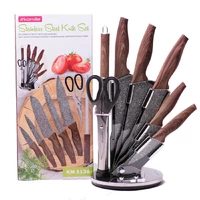 Набор кухонных ножей Kamille и ножницы на акриловой подставке 8 предметов KM-5136