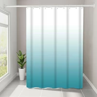 Шторка для ванної кімнати Bathlux 180 x 180 см люкс якість з водовідштовхувальним покриттям, Бірюзовий градієнт