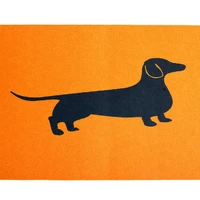 Коврик для собак 40 см х 60 см Оранжевый с таксой