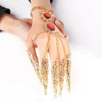 Слейв браслет RESTEQ. Індійський весільний браслет. Індійські прикраси. Прикраса в східному стилі на руку. Квіти рук