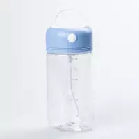 Пляшка-шейкер електрична 380 мл прозора з ручкою, синій