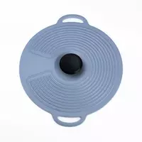 Кришка для посуду силіконова універсальна діаметром 20,4 см, сірий