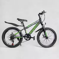 Детский спортивный велосипед 20’’ CORSO «Crank» CR-20704 (1) стальная рама, оборудование Saiguan 7 скоростей, крылья, собран на 75