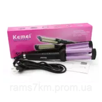 Плойка тройная для завивки волос Kemei KM-2022
