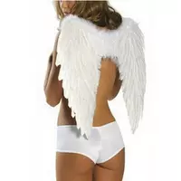 Білі крила ангела з пір'я RESTEQ 80 см. Крила амура