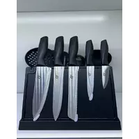 Набір кухонного приладдя на підставці 9 предметів, чорний